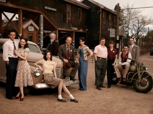 Cast of "Manhattan" in character